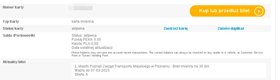 (Nie) aktywny bilet PEKA