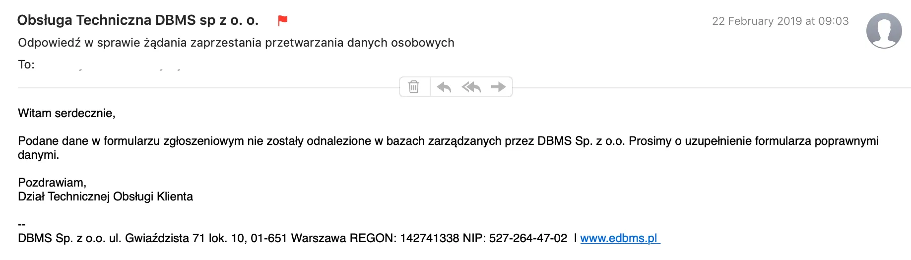 DMBS - e-mail 2