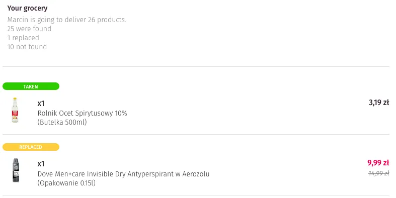 Everli - zamówienie