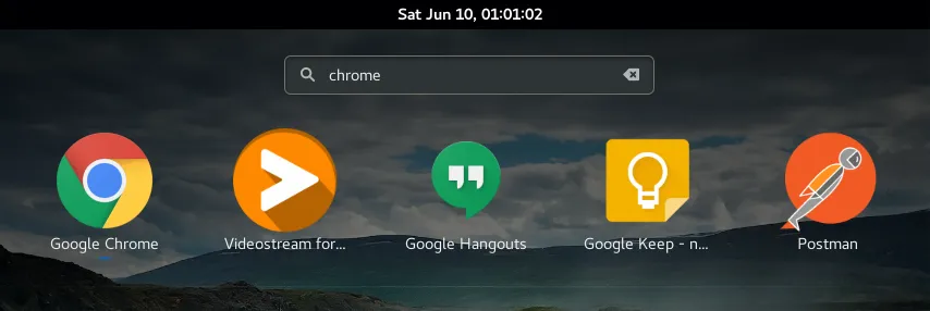 Fedora - Gnome - Google Chrome