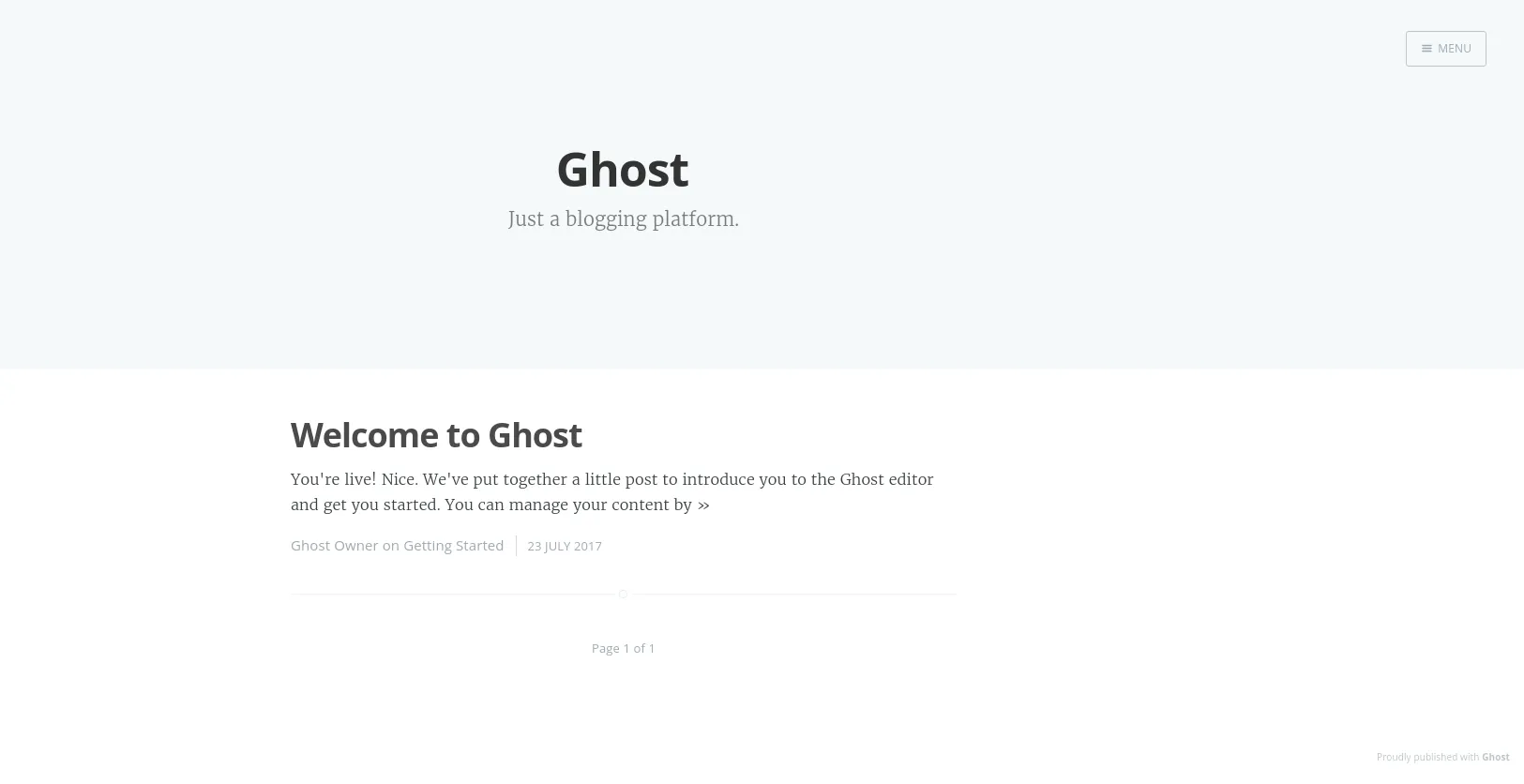 Ghost blog - hello