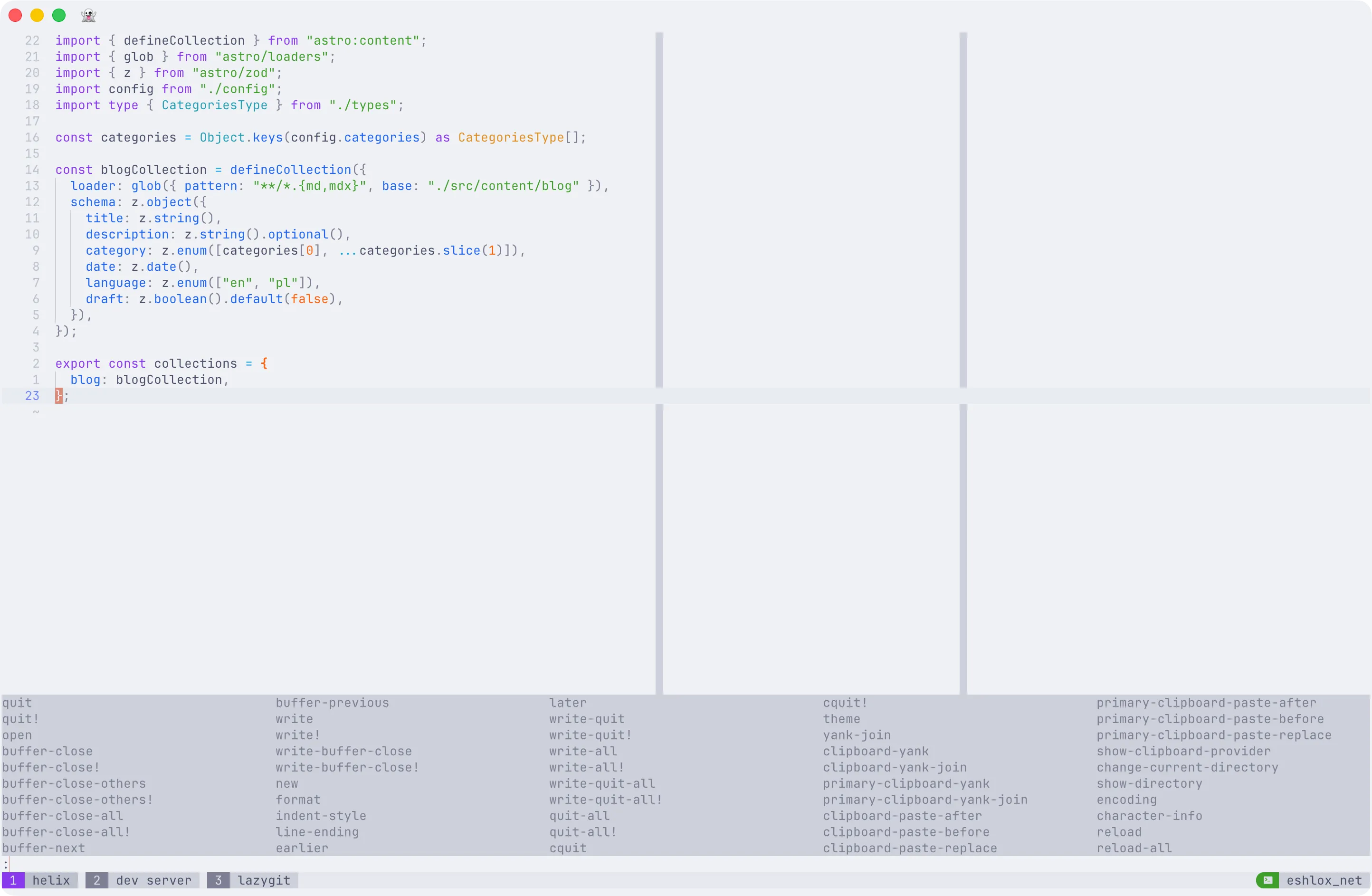 Helix command palette
