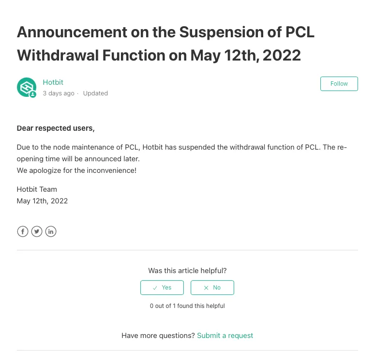 HotBit - PCL suspension