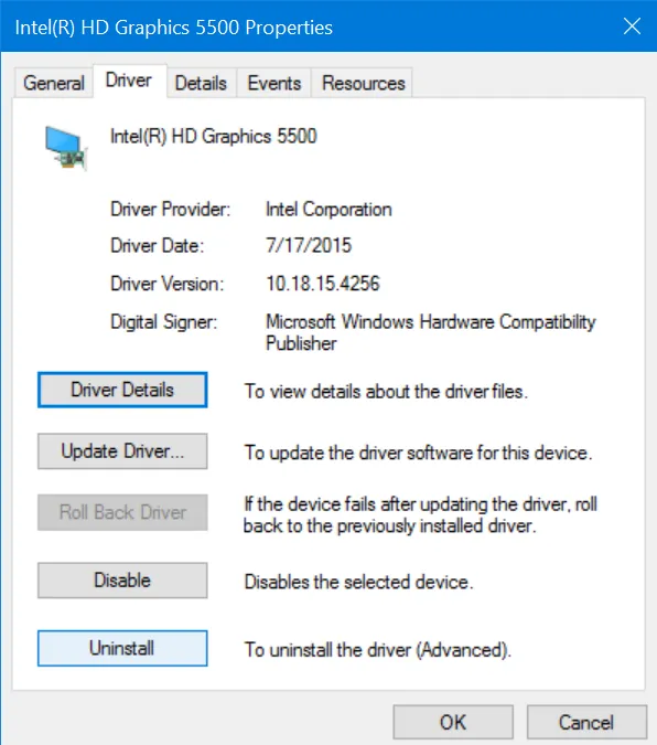 Uninstall Intel Graphics Drivers