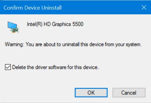 Uninstall Intel Graphics Drivers