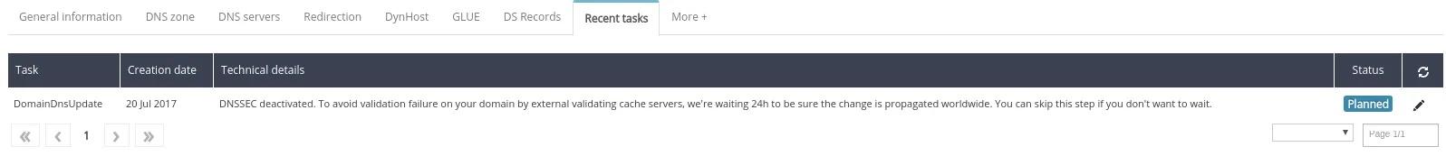 OVH - DNS domain - avoid validation failure