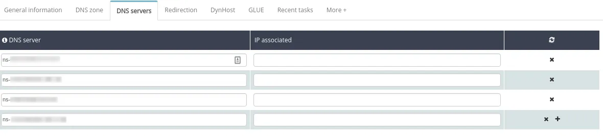 OVH - DNS domain servers