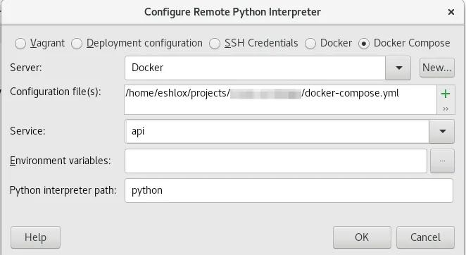 PyCharm - Docker remote interpreter