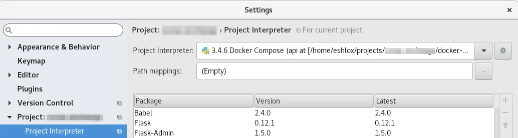 PyCharm - project interpreter