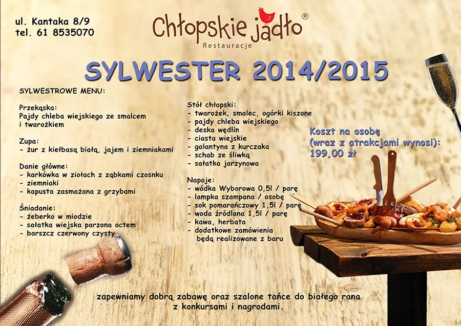 Chłopskie jadło - menu