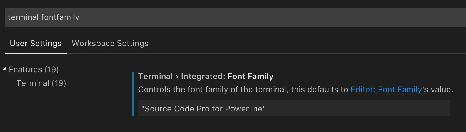 VSCode - font family