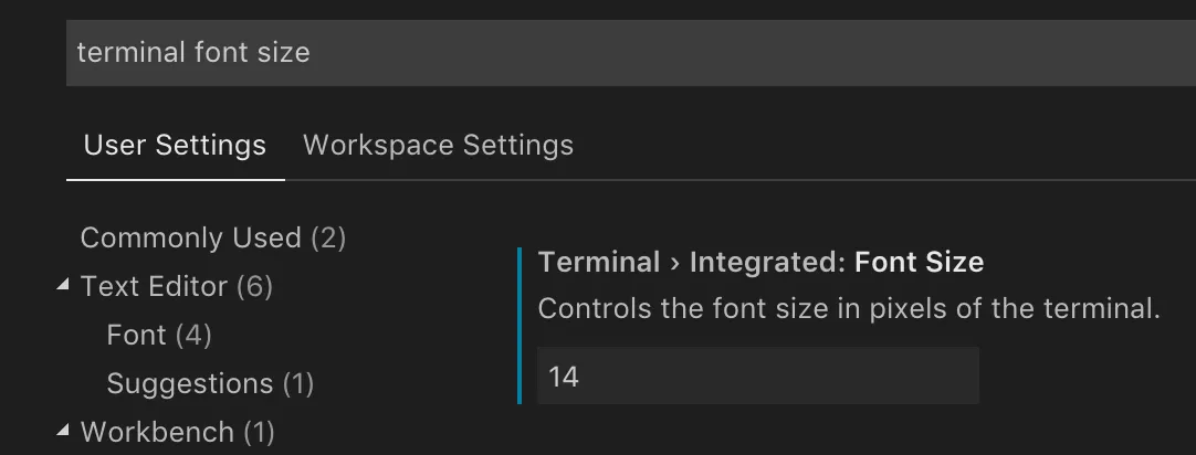 VSCode - font family